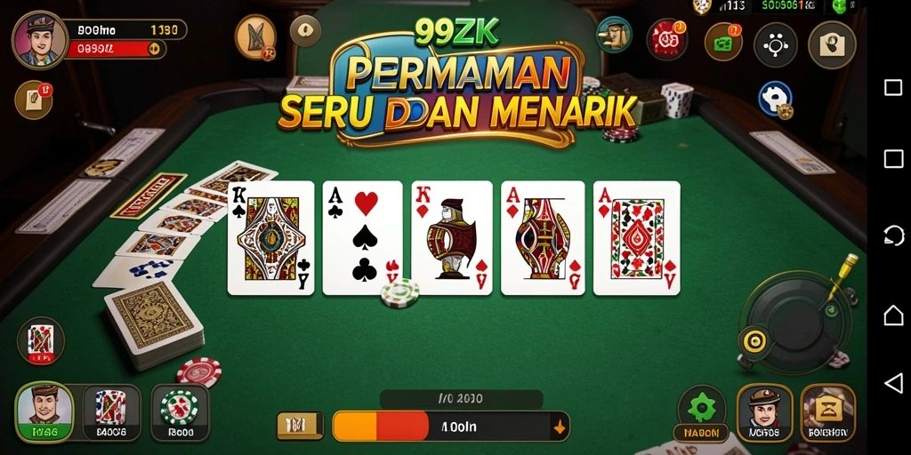 Screenshot dari gameplay 99ZK yang menampilkan suasana domino.