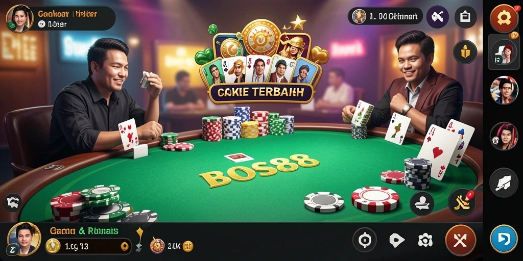 Tampilan gameplay menarik dari permainan Poker di BOS88.