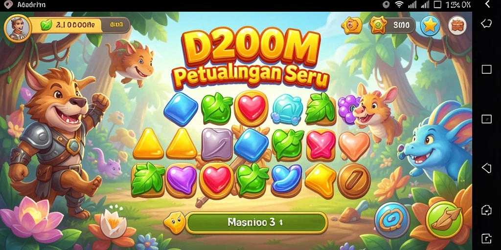 Tampilan gameplay menarik dari D200M dalam genre Match-3.