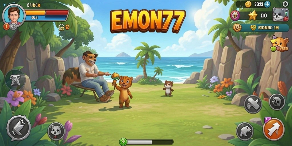 Tampilan gameplay seru dan menyenangkan dari EMON77.