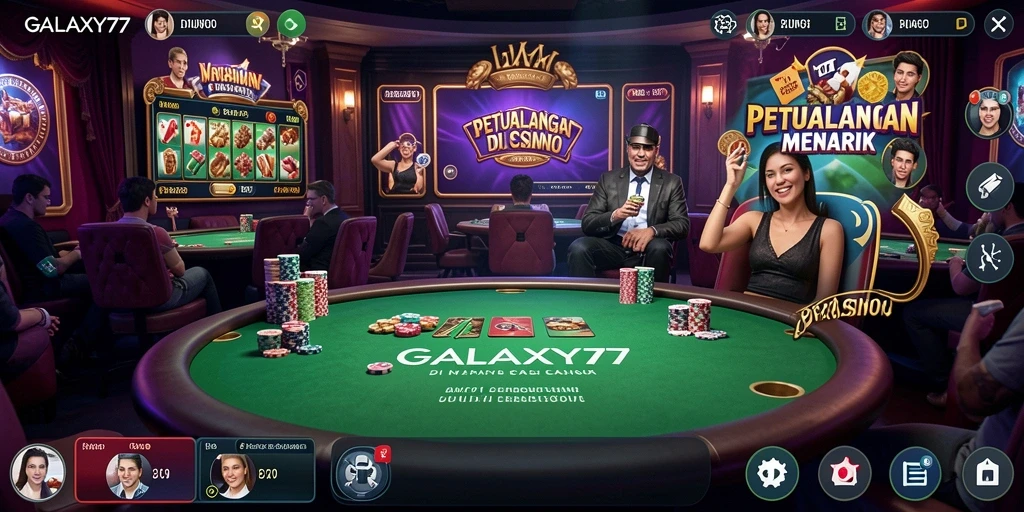 Tampilan utama gameplay seru di GALAXY77 Live Casino.