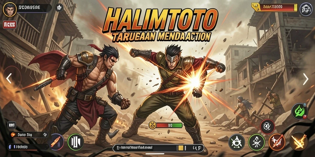 Tampilan gameplay seru dari HALIMTOTO, pertarungan aksi mendebarkan.