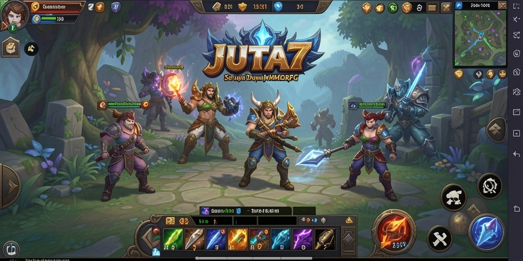Gameplay seru dalam dunia epik JUTA7 yang dinamis.