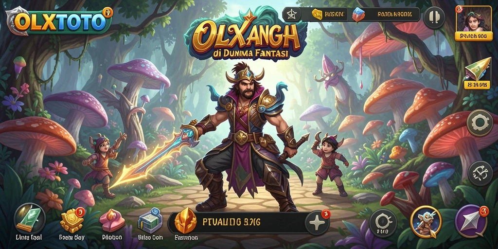 Tampilan gameplay OLXTOTO dengan karakter menjelajahi dunia petualangan.