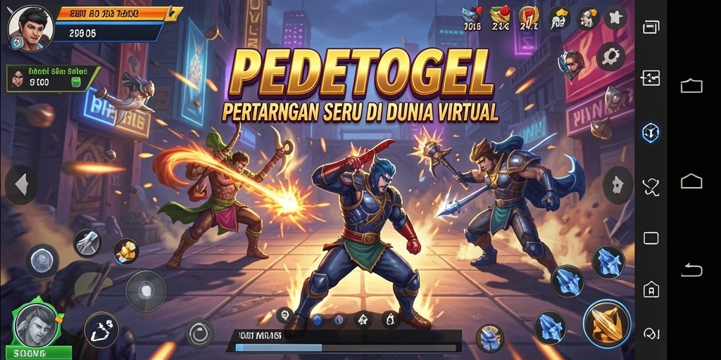 Tampilan gameplay seru dari PEDETOGEL di arena pertarungan.