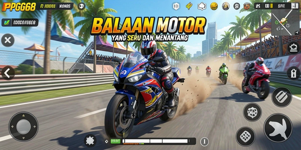Tampilan menakjubkan dari gameplay balapan motor PGG68.