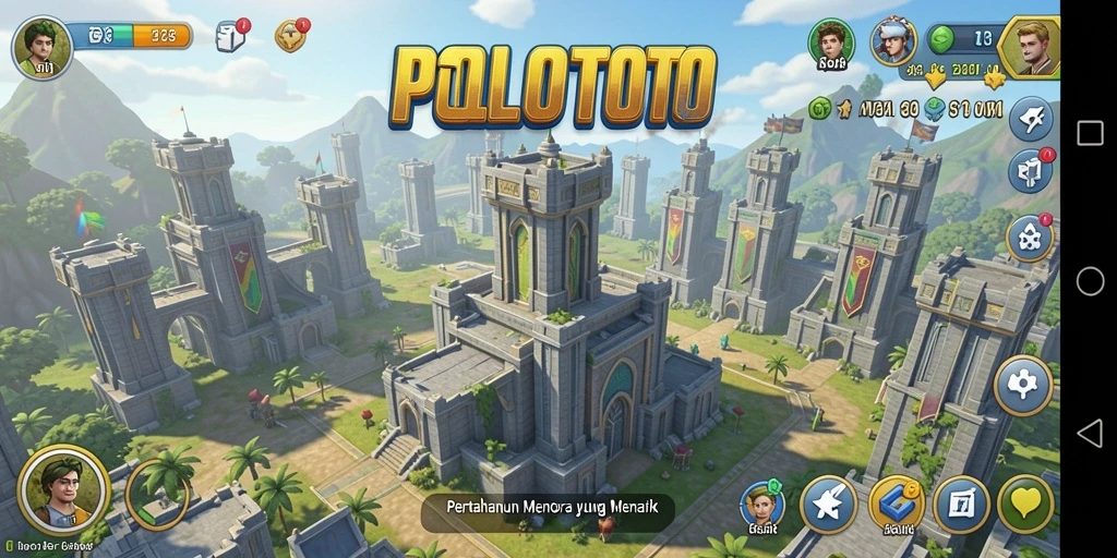 Tampilan gameplay <strong>POLOTOTO</strong> menunjukkan serangan mendebarkan dalam permainan Tower Defense.