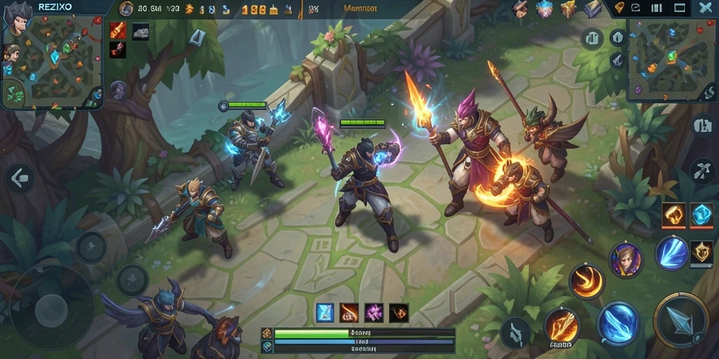 Tampilan seru gameplay MOBA di REZIXO dengan aksi tak terlupakan.