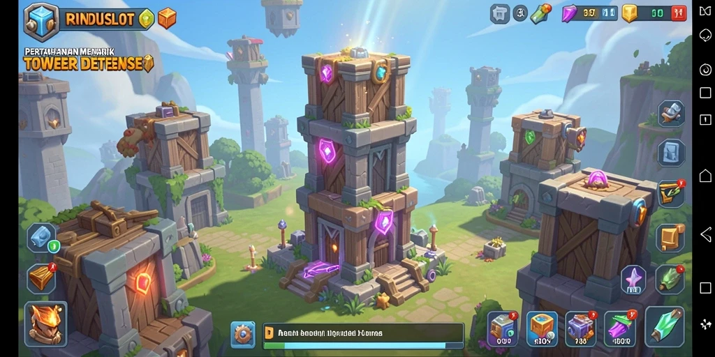 Tampilan gameplay RINDUSLOT yang menegangkan di arena Tower Defense.