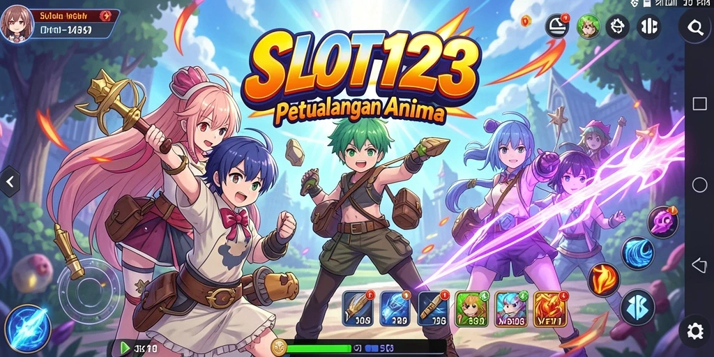 Tangkapan layar SLOT123 menampilkan aksi seru dalam dunia anime.