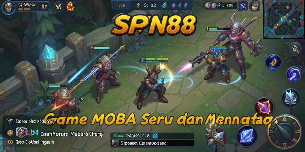 Screenshot SPN88 menampilkan aksi seru dalam pertempuran MOBA.