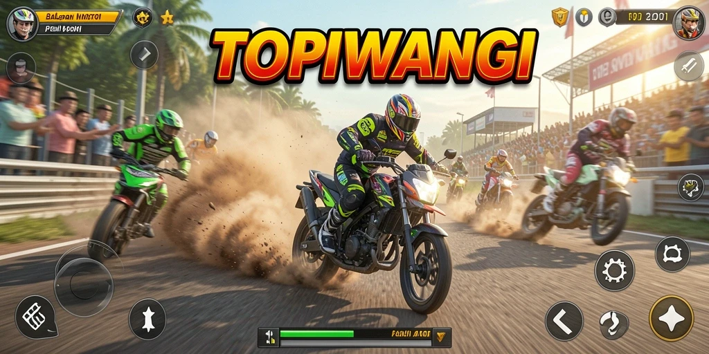 Gameplay seru balapan motor di TOPIWANGI.