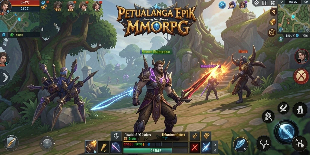 Screenshot dari UH77 menunjukkan aksi seru dalam gameplay MMORPG.