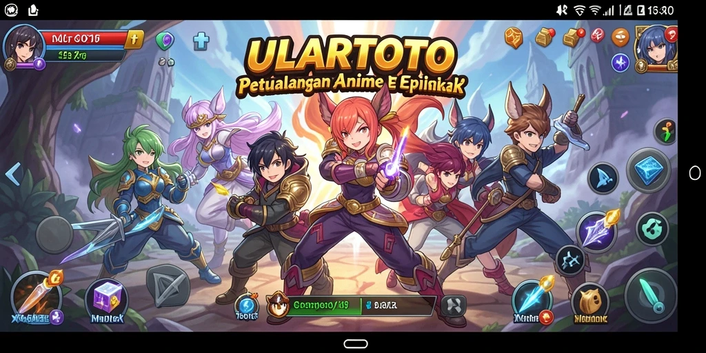 Tampilan gameplay ULARTOTO yang mendebarkan dengan karakter anime ikonik.