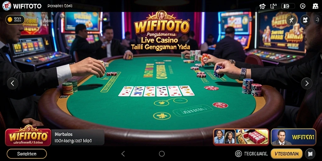 Screenshot WIFITOTO menunjukkan dealer langsung dan permainan kasino yang menarik.